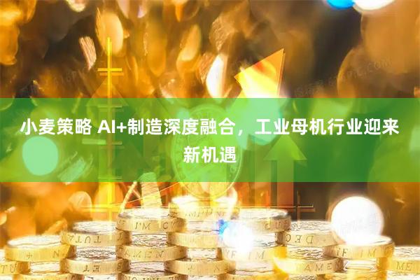 小麦策略 AI+制造深度融合，工业母机行业迎来新机遇